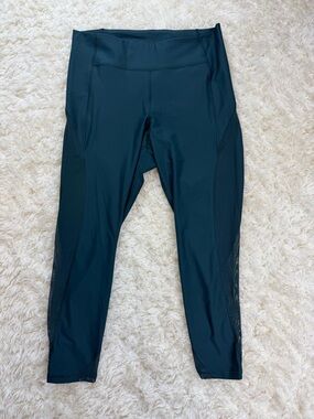 Old Navy Powersoft Mesh Dark Teal High-rise Leggings XL